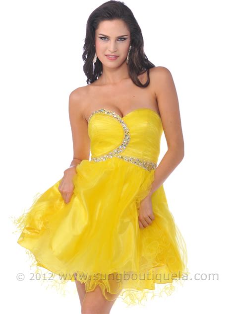 Strapless Beaded Short Prom Dresses With Tulle Sung Boutique L A