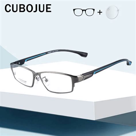 cubojue titanium glasses frame men eyeglasses man full rim ultra light prescription spectacles