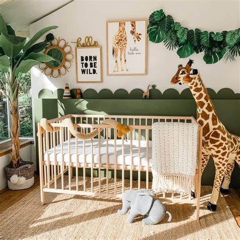 Hello Little One Giraffe Original Framed Print Baby Boy Room