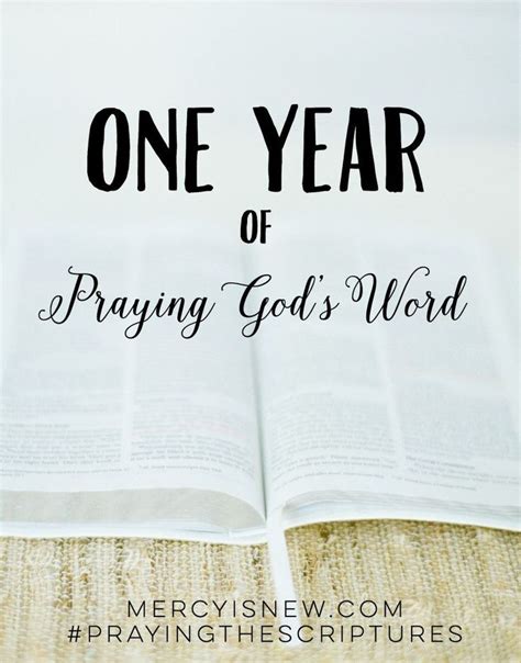 One Year Of Praying Gods Word Cover Words Read Bible Prayers