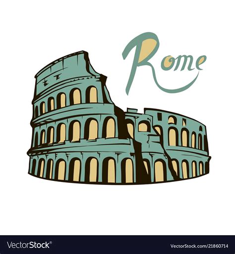 Rome Colosseum Royalty Free Vector Image Vectorstock