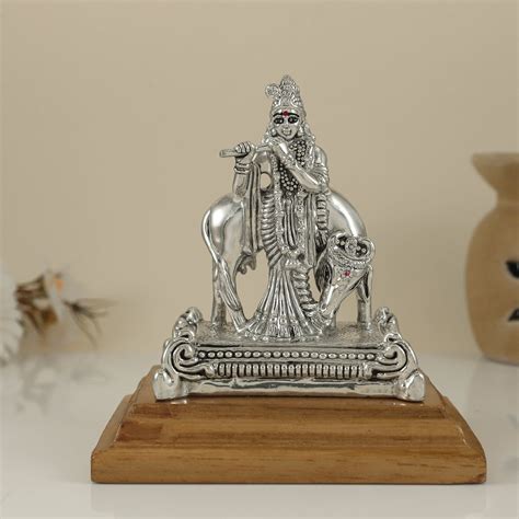 Pretty Krishna Silver Idol Pp Jewellers