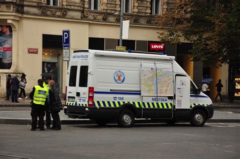 czech police car in prague cc0 photo