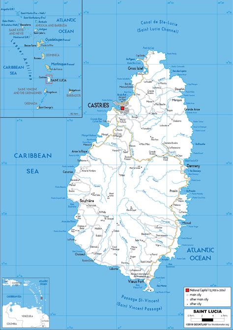 Saint Lucia Map Road Worldometer