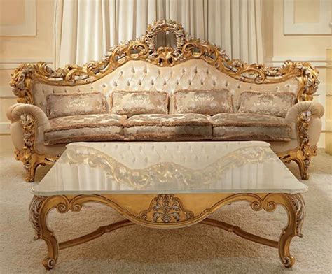 Elegant And Royal Golden Plush Living Room Furniture Set