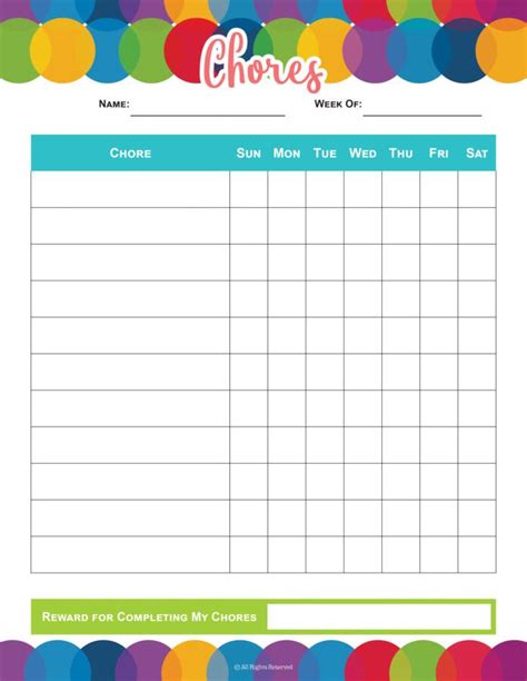 Top Chore Chart Free Printables To Download Instantly Chore Chart