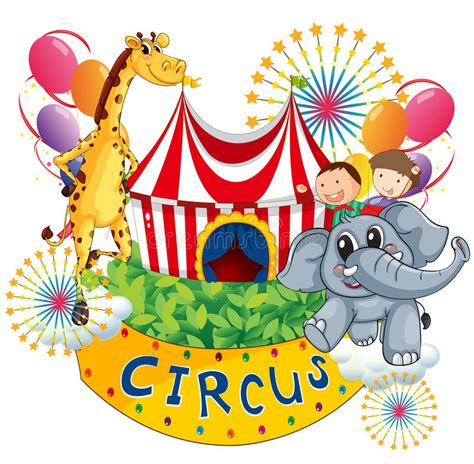 A Circus Show With Kids And Animals Stock Vector