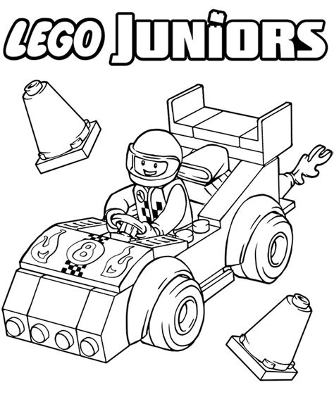 Children have loved playing with lego for many years. Lego racing car coloring page - Topcoloringpages.net