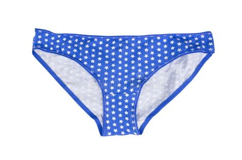 Blue Women S Panties With A Pattern Of Stars Isolated On A White
