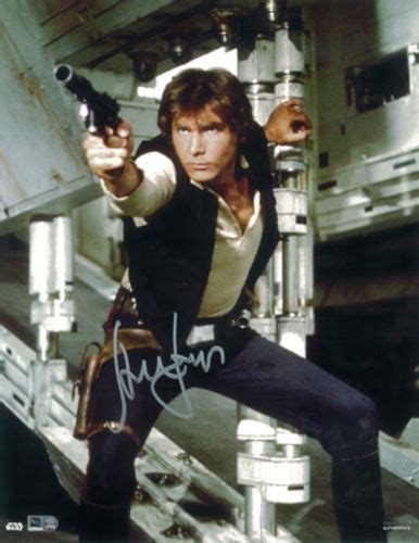 Harrison Ford As Han Solo X Autographed In Star Wars Poster