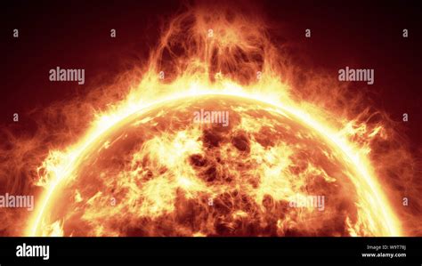 Sun Surface With Solar Flares Burning Of The Sun Highly Realistic Sun
