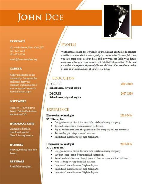 Downloadable Word Document Cv Format In Word Free Documents