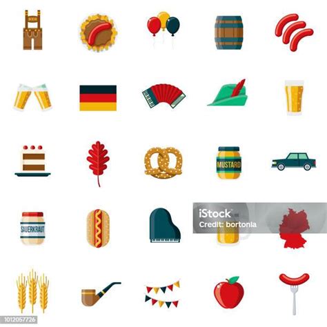 Germany Flat Design Icon Set Stock Illustration Download Image Now