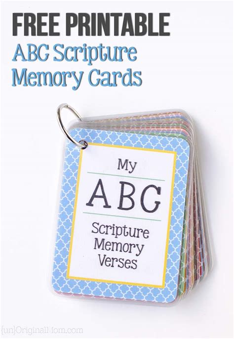 To download this file, just click on the link under the photo. Free Printable ABC Scripture Memory Cards - Faithful ...
