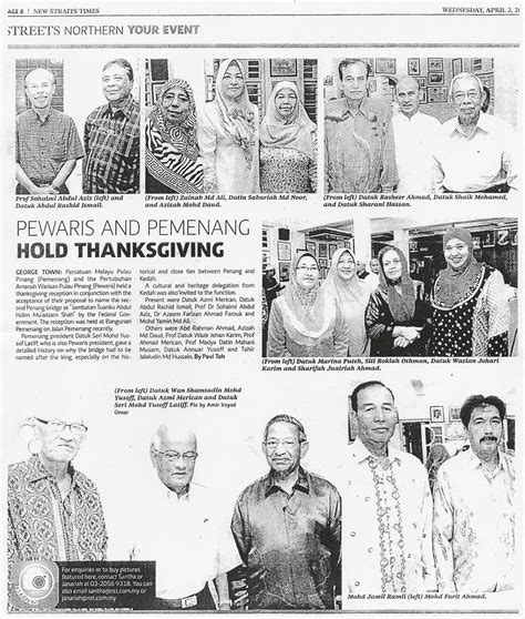 New straits times epaper is totally safe for downloading. PEWARIS and PEMENANG Hold Thanksgiving | New Straits Times ...