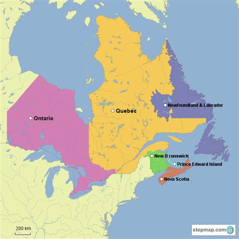 Stepmap Northeast Regional Map Canada Landkarte Für Canada