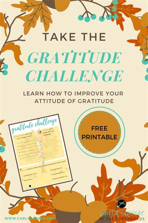 21 Day Gratitude Challenge Free Printable Gratitude Challenge