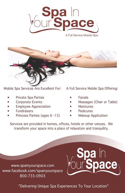spa in your space a full service mobile spa bringing unique spa experiences to your location