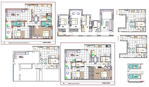 2 Bhk Residential House Furniture Layout Plan Cad File Cadbull