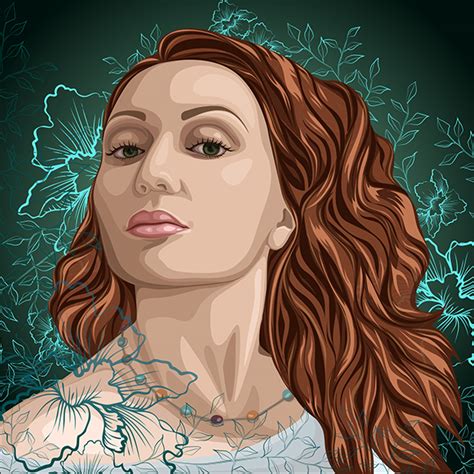 drawing portrait of beautiful girl vector illustration on behance