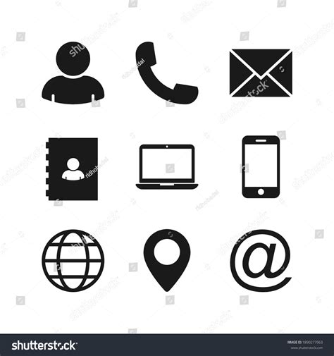 Contact Us Icons Vector Illustration Color Stock Vector Royalty Free