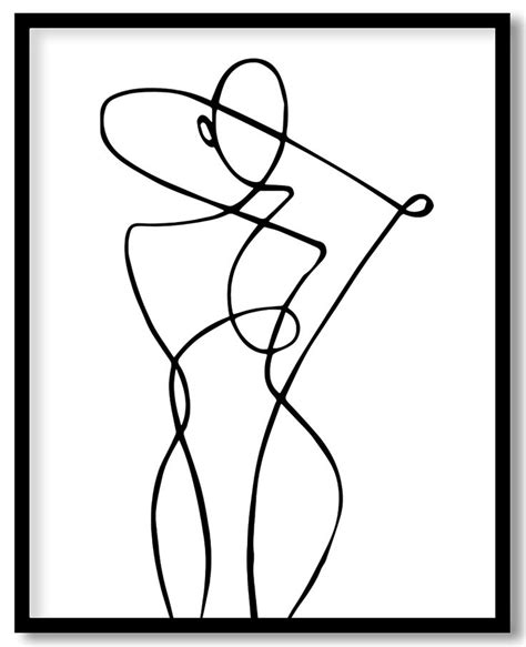 Abstract Line Drawing Body In Nature Artists Online Wall Art Modern Wall Art
