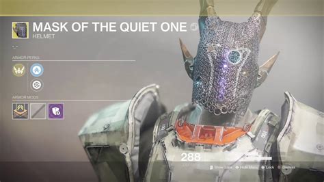 Destiny 2 Mask Of The Quiet One Exotic Titan Helm Youtube