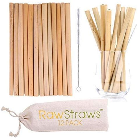Organic Bamboo Straws Reusable Multiple Packs Eco Friendly