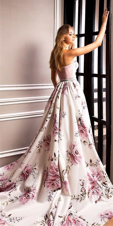 Floral Wedding Dresses For Your Magic Party Wedding Dresses Guide Floral Print Wedding Dress