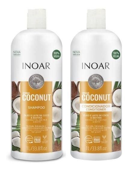 Inoar Bombar Coconut Shampoo Conditioner Zestaw Szampon Odżywka Kokosowa Regenerująca Po