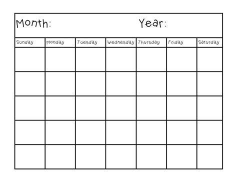 Printable Calendar Blank Page Unique Printable Full Page Calendar