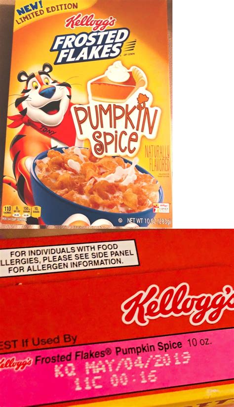 Cereals And Breakfast Foods 62717 Pumpkin Spice Frosted Flakes Cereal Limited Edition 10oz