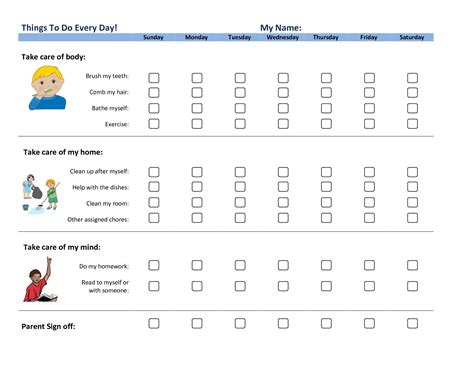 You can track daily tasks throughout the entire week with just one sheet. Printable Behavior Charts | Activity Shelter