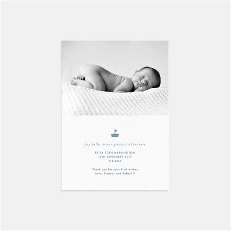 These birth announcements are easy to customize with your information and a photo of your new baby, affordable, so cute, by various. 20 Greatest Day Birth Announcement Thank You Cards By Lola's Paperie | notonthehighstreet.com