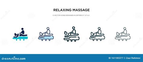 Relaxing Massage Icon In Different Style Vector Illustration Two Colored And Black Relaxing