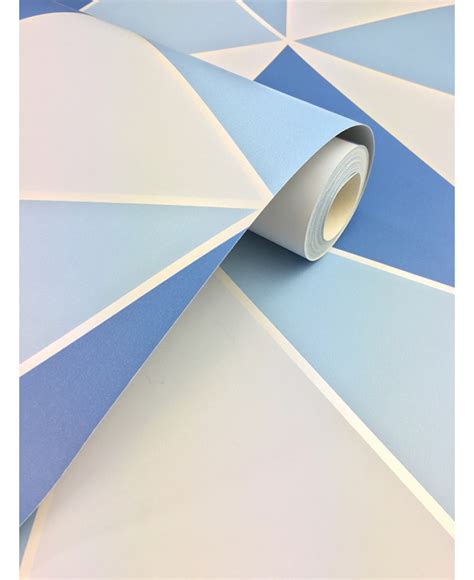 Apex Geometric Wallpaper Blue Fine Decor Fd41992