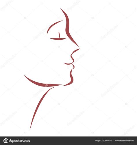 Silueta De La Cara De Una Mujer — Vector De Stock © Michae