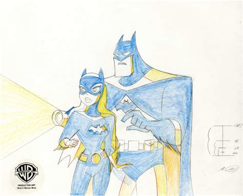 The New Batman Adventures Original Production Drawing Batman And Batg