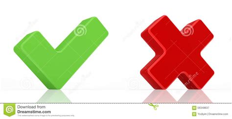 Green Check Mark And Red X Mark Stock Illustration