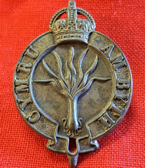 Ww1 Era British Army Weslsh Guards Brass Uniform Pugaree Cap Badge Jb
