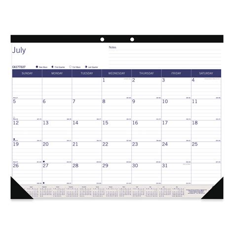 Academic Monthly Desk Pad Calendar 22 X 17 Whitebluegray Sheets