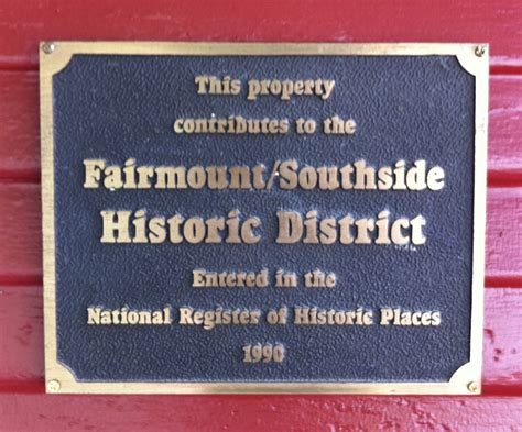 Historic Markers And Designations Fairmount National Historic District