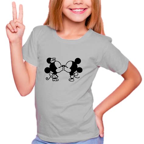 Camiseta Mickey E Minnie Adulto E Infantil Elo7