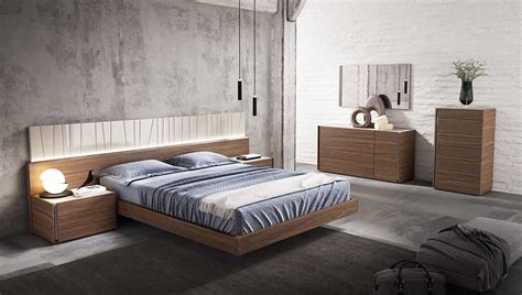 Walnut Bed With Light Grey Lacquer Nj Paola Contemporary