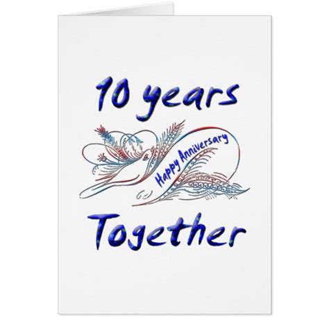 10 Years Together Card Zazzle