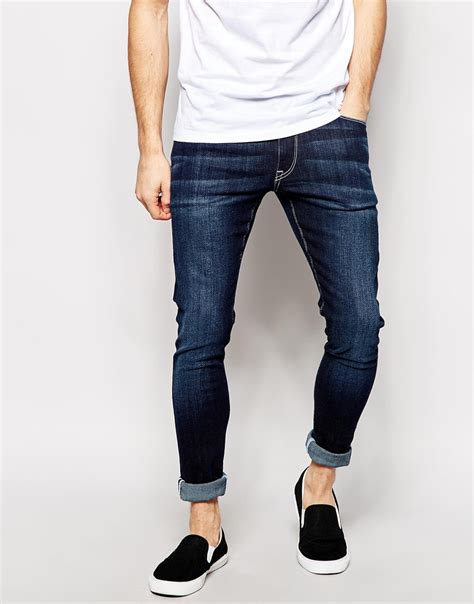 Découvrez vite les jeans tapered homme en ligne sur levi's® fr. Asos Extreme Super Skinny Jeans In Dark Wash in Blue for ...