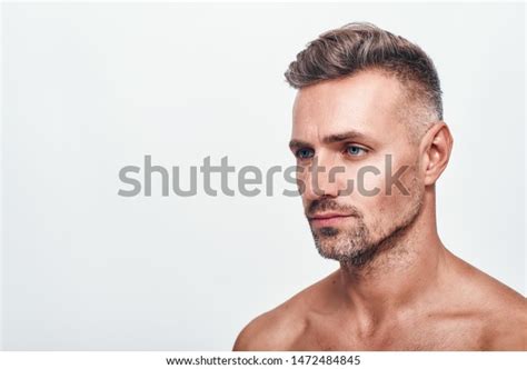 Need Shave Side View Handsome Sexy Stock Photo Edit Now 1472484845