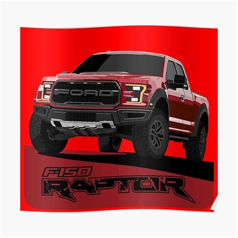 Ford F 150 Raptor Poster By Auto Illustrate Redbubble