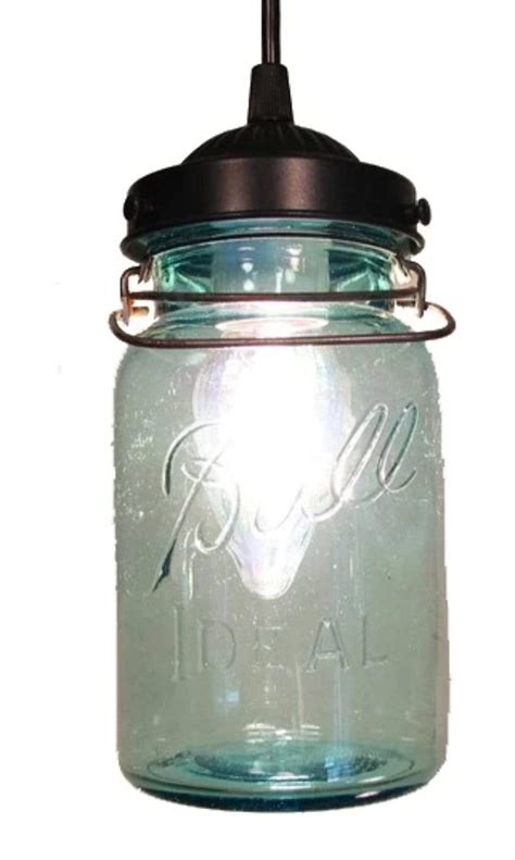 Vintage Blue Mason Jar Pendant Light The Lamp Goods