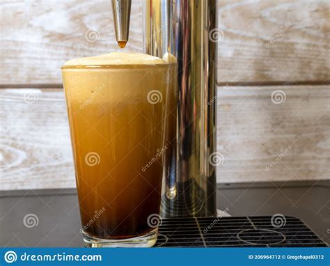 Nitro Cold Brew Coffee In A Clear Glass Stock Photo Image Of Beverage
